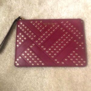 Michael Kors maroon and gold wristlet
